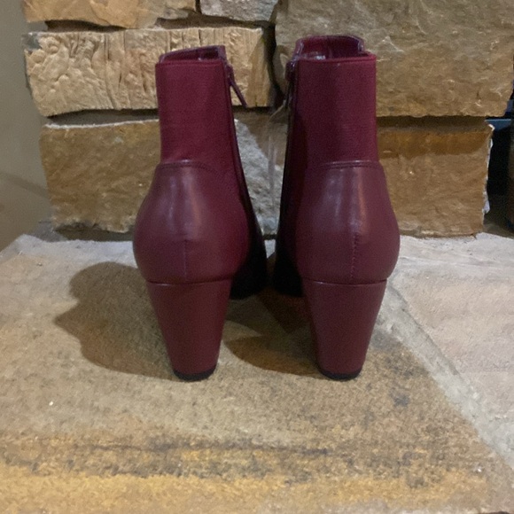 Burgundy Red Heel Ankle Boots - Picture 2 of 6